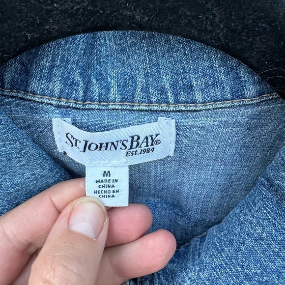 Upcycled St. John's Bay Classic Blue Denim Jacket - Picture 4 of 5